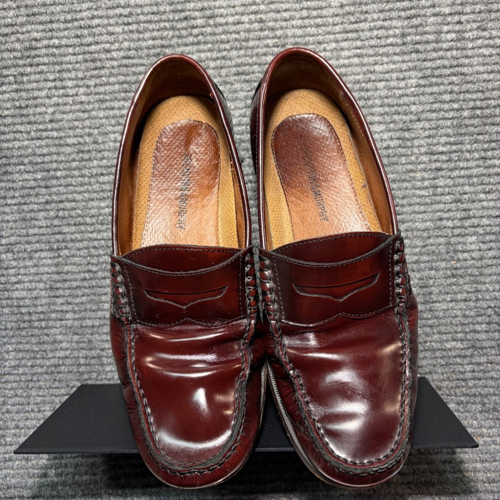 Johnston & Murphy Mens Burgundy Leather Penny Loafers 20-6283 Size 10M D14 - Picture 5 of 8